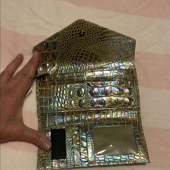 Brahmin Gold Crocodile Embossed Clutch - Picture 3 of 3